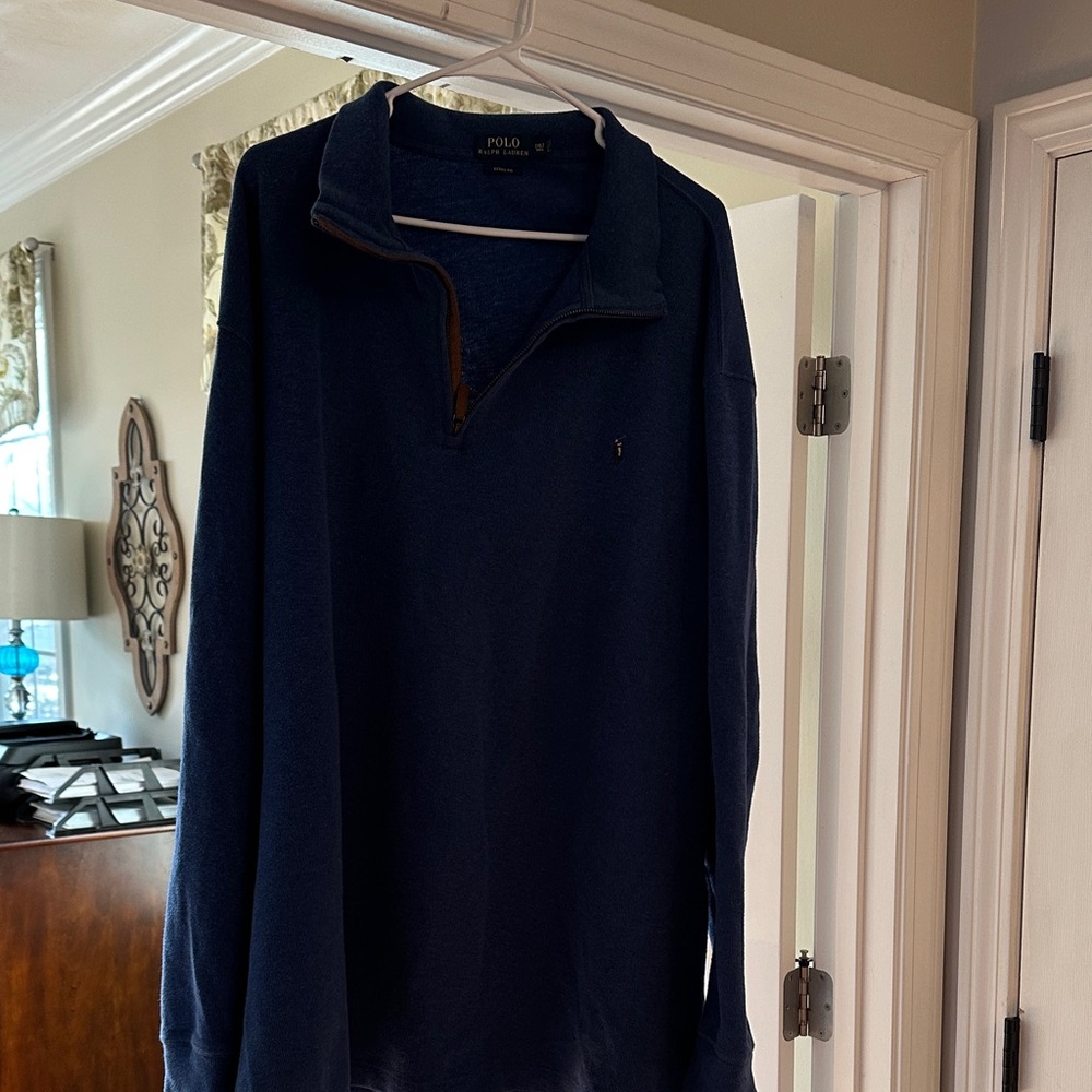 Polo by Ralph Lauren Men's Dark Blue Zip-Up Sweater